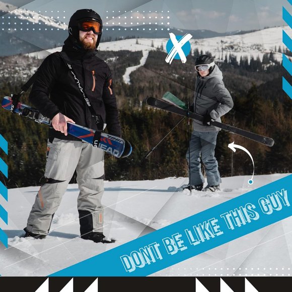 Ski Strap and Pole Carrier with Cushioned Sling - Picture 2 of 5